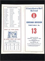 1979 IL Central Gulf Railroad Chicago Timetable