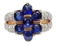 18kt Gold 4.46ct Brilliant Sapphire & Diamond Ring