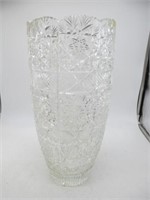 LG LATE 1800S CUT CRYSTAL VASE ALL CLEAN 15" TALL
