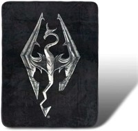 Skyrim Dragon Emblem 45" x 60" Fleece Throw