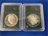 (2) SILVER DOLLARS EISENHOWER, LIBERTY