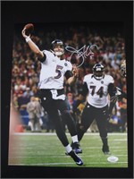 JOE FLACCO SIGNED 11X14 PHOTO RAVENS JSA COA