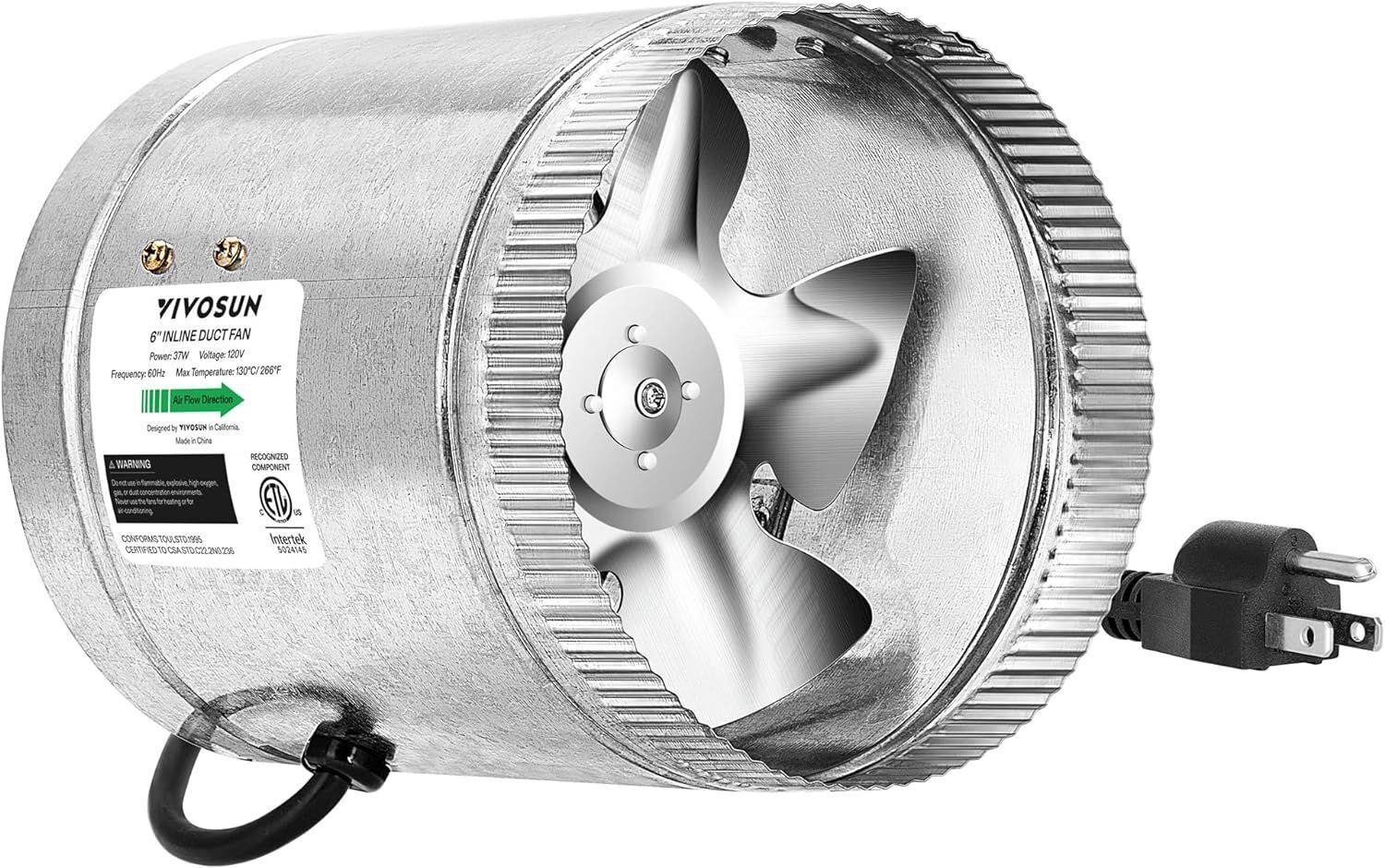 NEW VIVOSUN 6 Inch Inline Duct Fan 240 CFM, HVAC