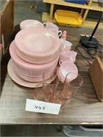 VERY NICE FIRE-KING PINK DISHES COLLECTION