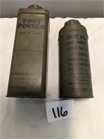 2- World War II/ Vietnam Foot Powder Tins