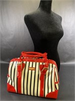 St John Striped Red Patent Leather Speedy Handbag