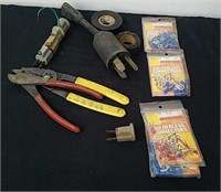 Electrical connectors, wire cutters and tape