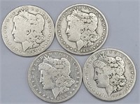 (4) 1882-1897 Morgan Silver Dollars - G