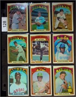 (9) 1972 Topps BB Cards w/ #272 Mickey Rivers