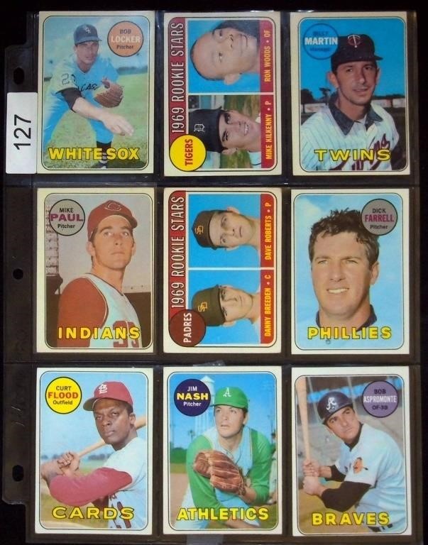 (9) 1969 Topps BB Cards w/ #547 Billy Martin