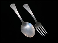 Sterling silver baby spoon and fork,