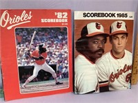 2 Orioles baseball Scorebook programs 1982 & 85