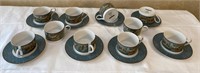Sasaki Inglaze Decoration 10 cups 8plates