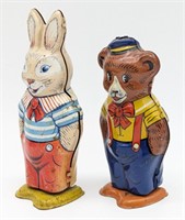 J Chein Tin Windup Bunny & Bear Walkers