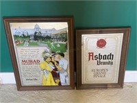 Framed Murad Cigarettes & Asbach Brandy