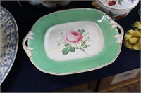 CARLTON WARE? FOOTED PORCELAIN TRAY - HAND