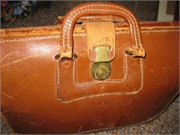 Vtg Hong Kong Leather Briefcase
