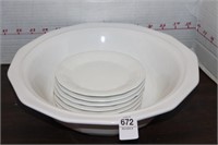 LARGE BOWL AND PLATES