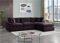 HH76497 SKY Plum Velvet Modular Sectional