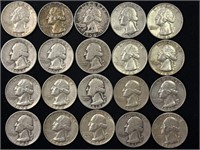 20 Washington Quarters (90% Silver)