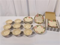 Franciscan Desrt Rose Cups Saucers Bread Plates