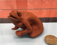 Vtg. German DERU leather frog