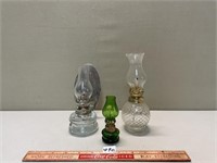 GREAT SET OF VINTAGE/ANTIQUE OIL LAMPS