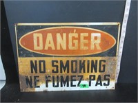 VINTAGE METAL DANGER-NO SMOKING SIGN