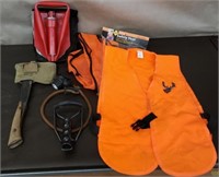 Box, Hatchet, Vests, Folding Shovel Sling Shot