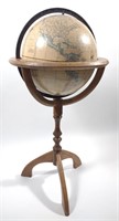 Vintage World Globe on Oak Stand