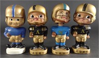 Four 1960s Army Navy Football Bobble Heads