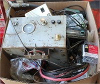 Box lot to include amp meter; GE mobile CB