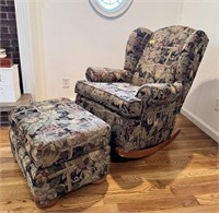 Upholstered Rocker with Matching Ottoman