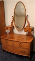 Antique 5-Drawer Dresser w/ Mirror
