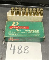 Remington hi-speed 18 center fire cartridges