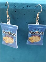 Bite Size Tostitos Earrings NIP Goldtone