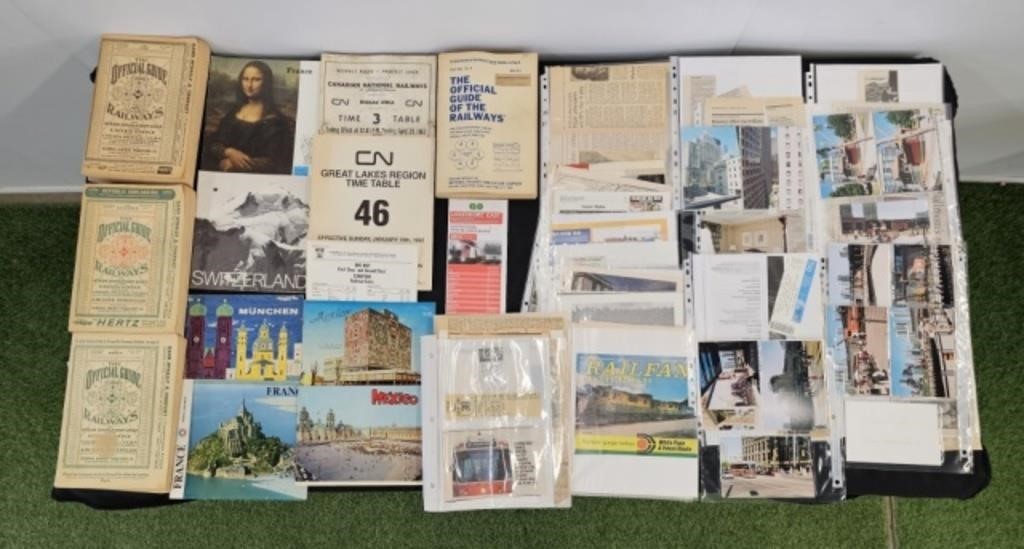 LOT OF TRAIN EPHEMERA - PHOTOS, POSTCARDS, PLUS