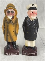 CERAMIC SALT & PEPPER SET OLD SALTY CAPT PEPPER