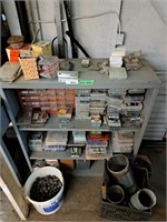 Large collection of small hardware with shelf!