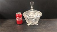 Large covered crystal compote