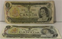 1973 Canada One Dollar Bill Bank of Canada