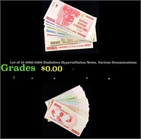 Lot of 10 2006-2008 Zimbabwe Hyperinflation Notes,