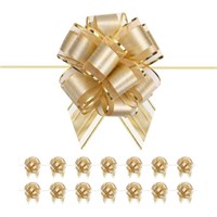 WF6095  Gold Gift Bows Large 6 inches 14 pack