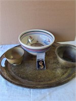 Silverplate Platter & (3) Assorted Bowls
