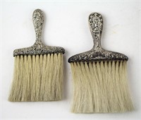 TWO SILVER HANDLED BRUSHES
