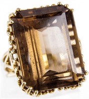 Jewelry 10kt Yellow Gold Quartz Cocktail Ring