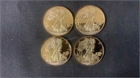 (4) .10 Gold Plated Coin