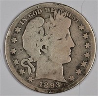 1893 S Better Date Barber Half Dollar