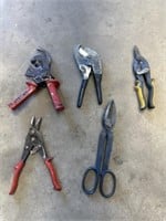 2 Klein Tools snippers, Wiss brand snippers and