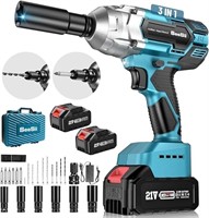 Cordless Impact Wrench, SeeSii 1/2 impact gun M